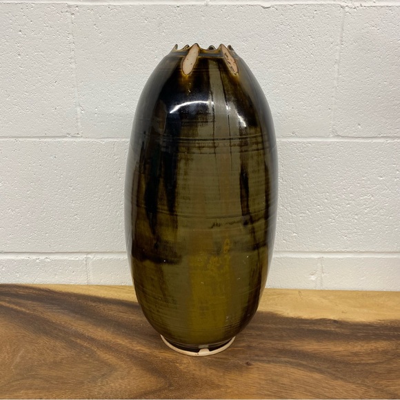 17” Tall Pottery Floor Vase Artisan Made - Picture 2 of 12